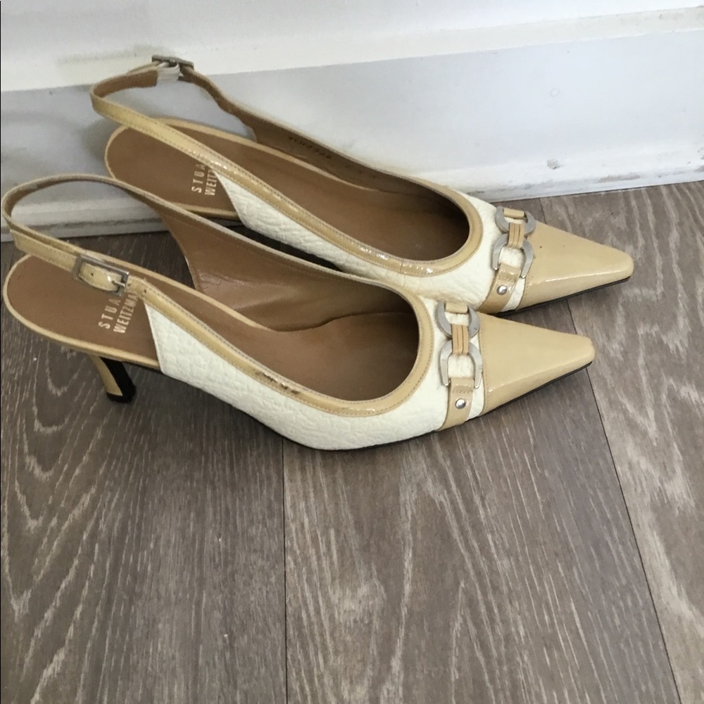 Stuart Weizman White/ Tan Heels Size 7.5 $80 - image 5